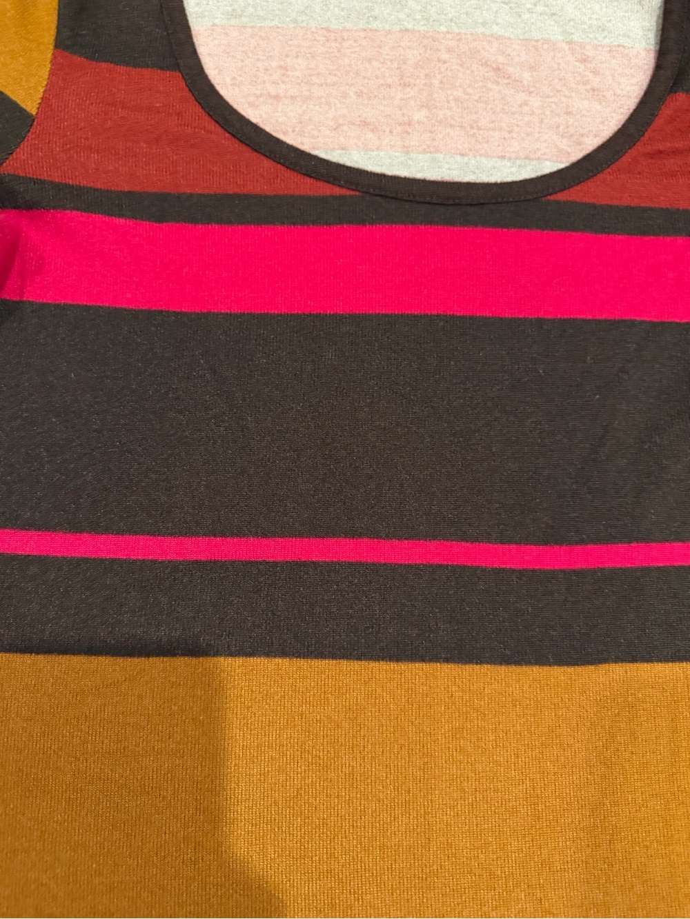 Perfect fall Striped Scoop Neck Bodycon Dress in Burgundy, Pink & Mustard - Picture 4 of 6